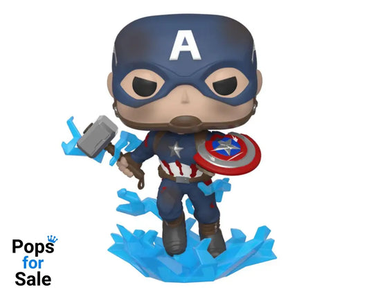 Avengers: Endgame POP! Movies Vinyl Figure Captain America w/Broken Shield & Mjölnir 9 cm