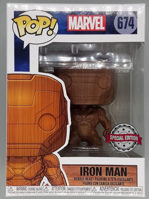 #674 Iron Man (Wood) - Marvel Funko POP