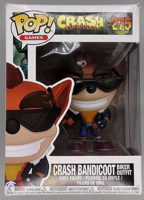 #275 Crash Bandicoot (Biker Outfit) - Crash Bandicoot Box Damaged Funko POP