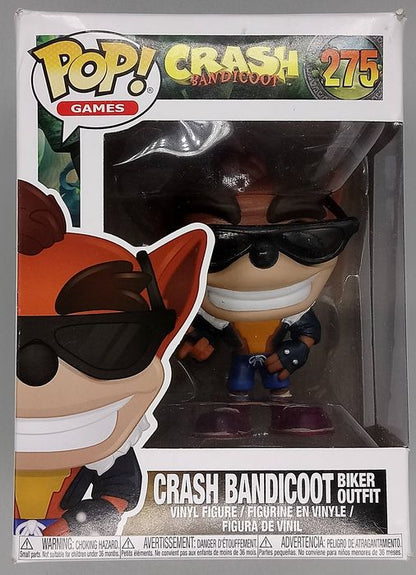#275 Crash Bandicoot (Biker Outfit) - Crash Bandicoot Box Damaged Funko POP