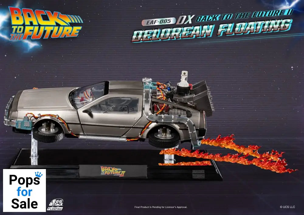 Back to the Future Egg Attack Floating Statue Back to the Future II DeLorean Deluxe Version heo EU Exclusive 20 cm