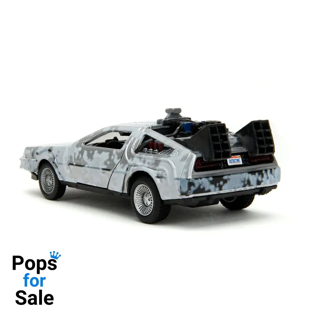 Back to the Future Hollywood Rides Diecast Model 1/32 DeLorean Time Machine Frost