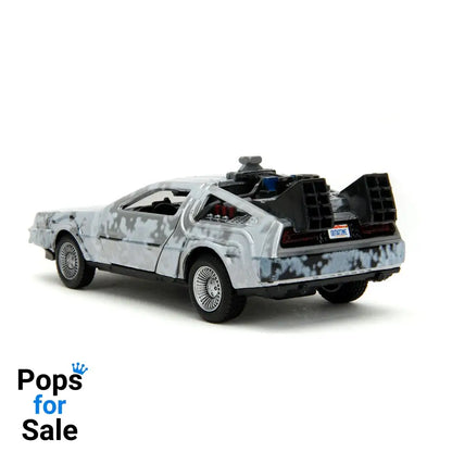 Back to the Future Hollywood Rides Diecast Model 1/32 DeLorean Time Machine Frost