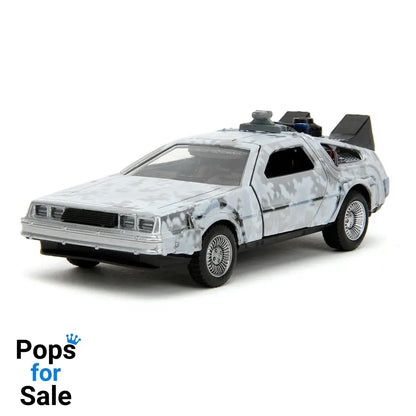 Back to the Future Hollywood Rides Diecast Model 1/32 DeLorean Time Machine Frost