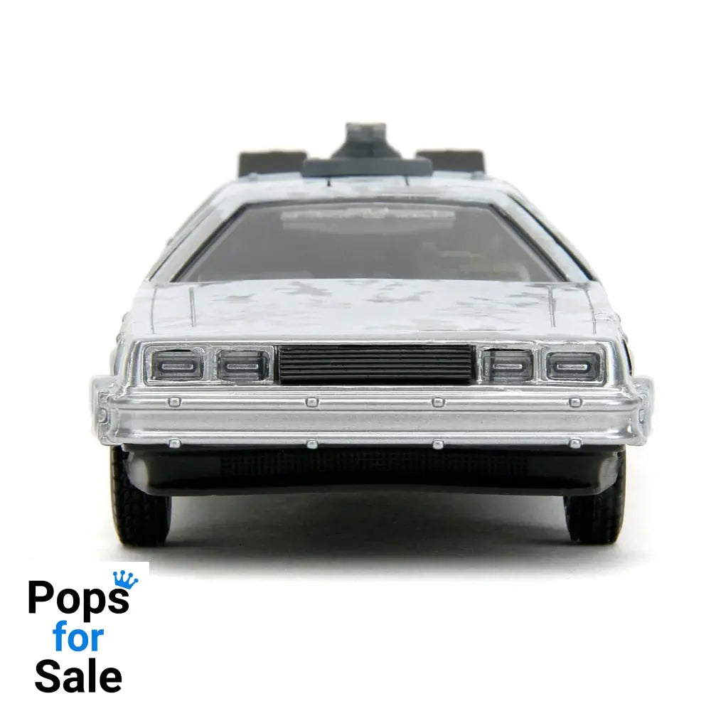Back to the Future Hollywood Rides Diecast Model 1/32 DeLorean Time Machine Frost