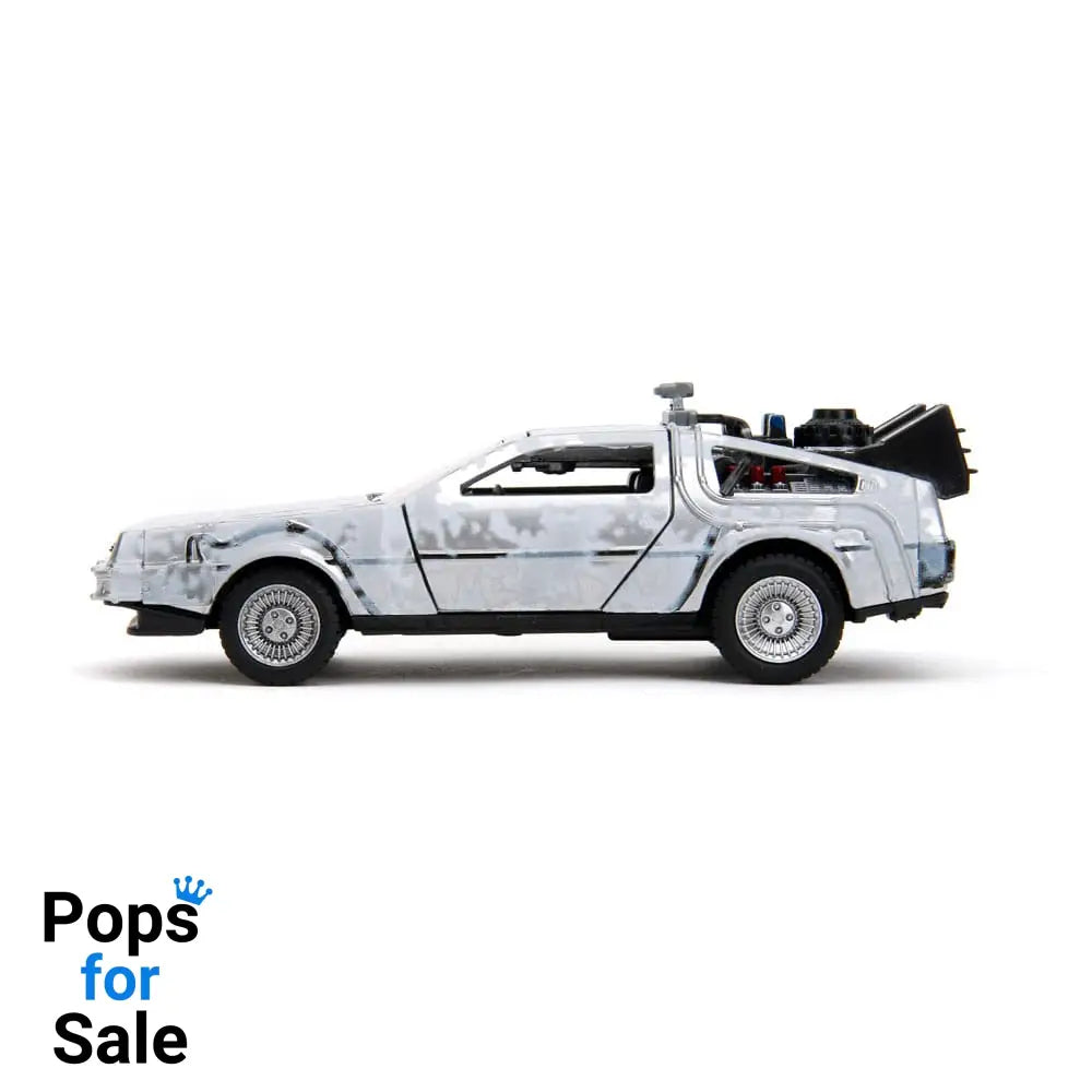 Back to the Future Hollywood Rides Diecast Model 1/32 DeLorean Time Machine Frost
