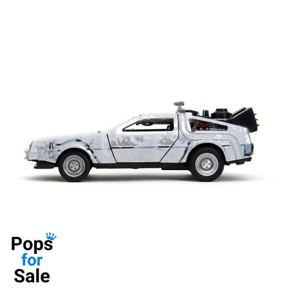Back to the Future Hollywood Rides Diecast Model 1/32 DeLorean Time Machine Frost