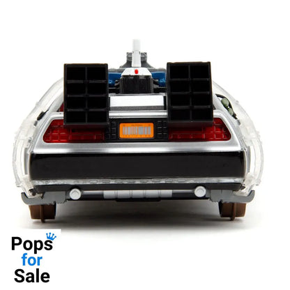 Back to the Future III Hollywood Rides Diecast Model 1/24 DeLorean Time Machine Railroad Wheels Vehicles