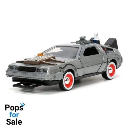 Back to the Future III Hollywood Rides Diecast Model 1/32 DeLorean Time Machine Free Rolling