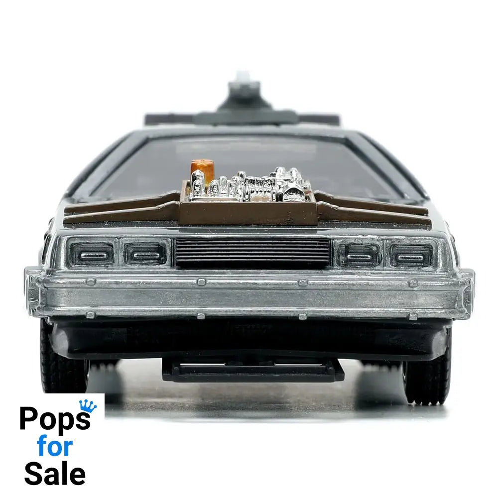 Back to the Future III Hollywood Rides Diecast Model 1/32 DeLorean Time Machine Free Rolling