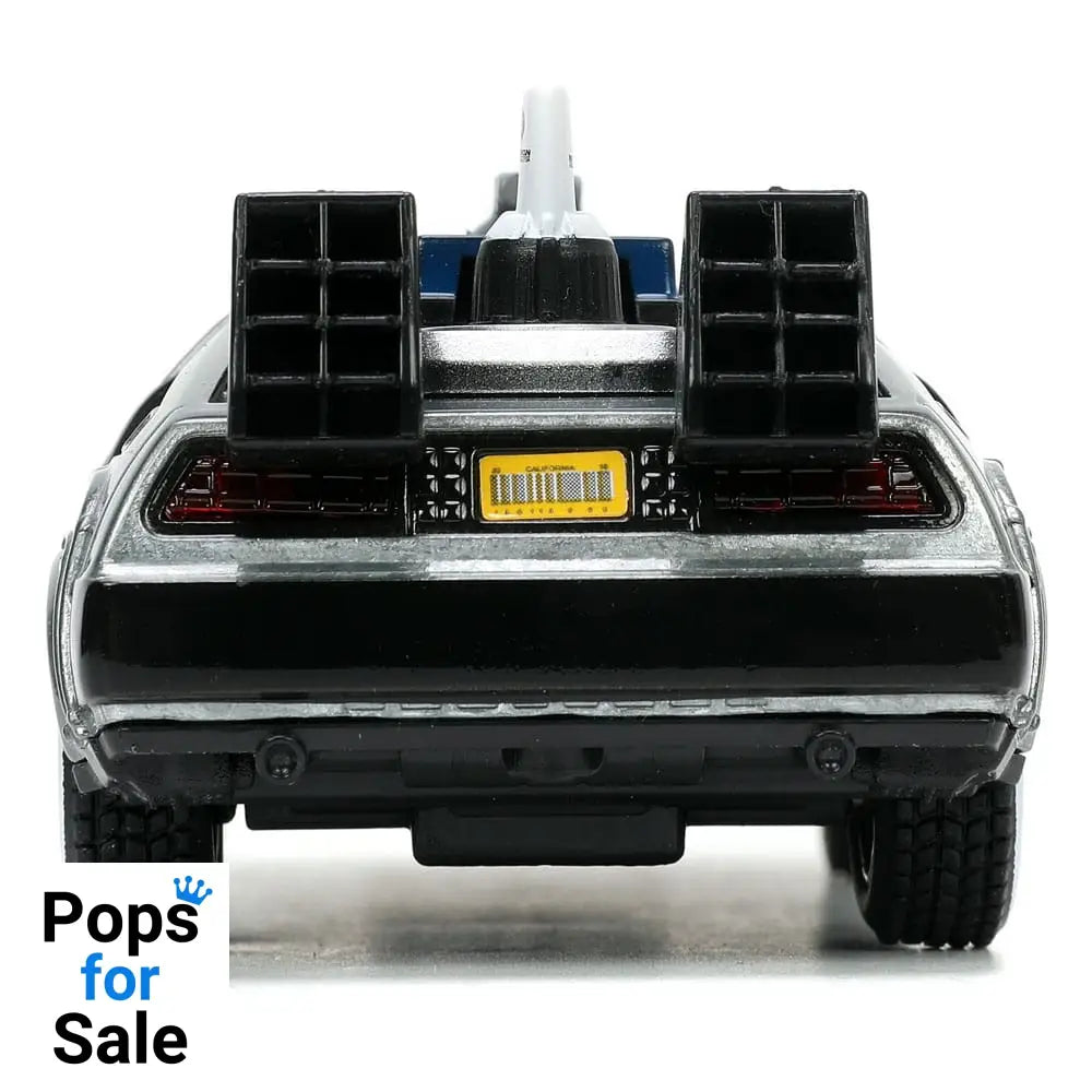 Back to the Future III Hollywood Rides Diecast Model 1/32 DeLorean Time Machine Free Rolling