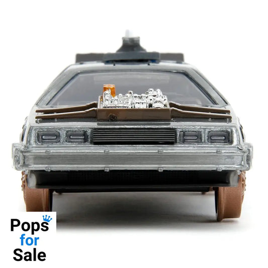 Back to the Future III Hollywood Rides Diecast Model 1/32 DeLorean Time Machine Railroad Wheels
