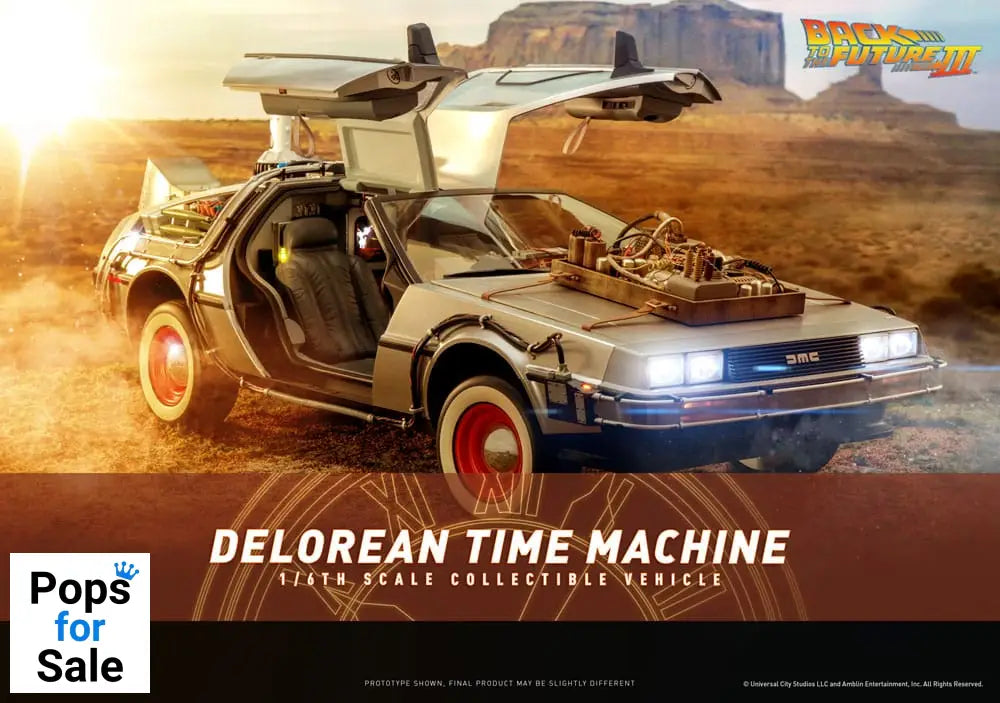Back to the Future III Movie Masterpiece Vehicle 1/6 DeLorean Time Machine 72 cm