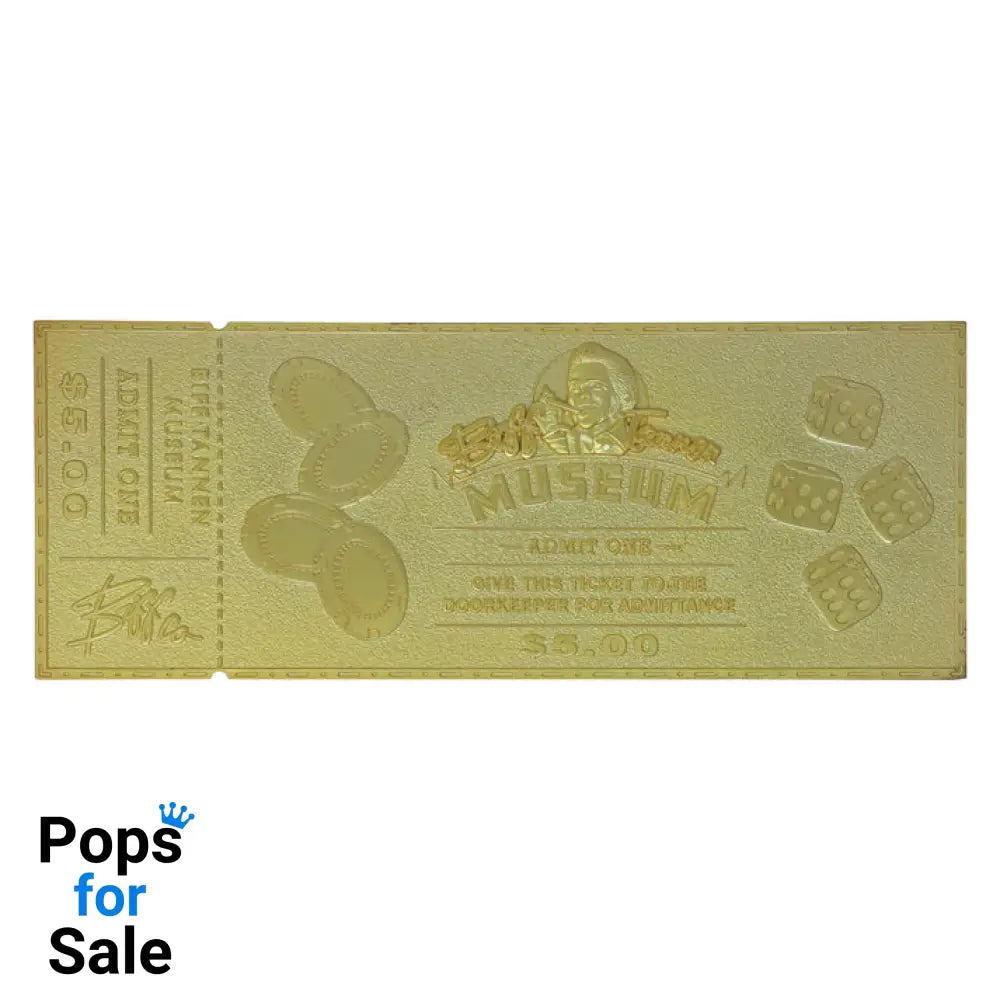 Back to the Future Limited Edition 24k Gold Plated Biff Tannen Museum Entrance Ticket Ticket