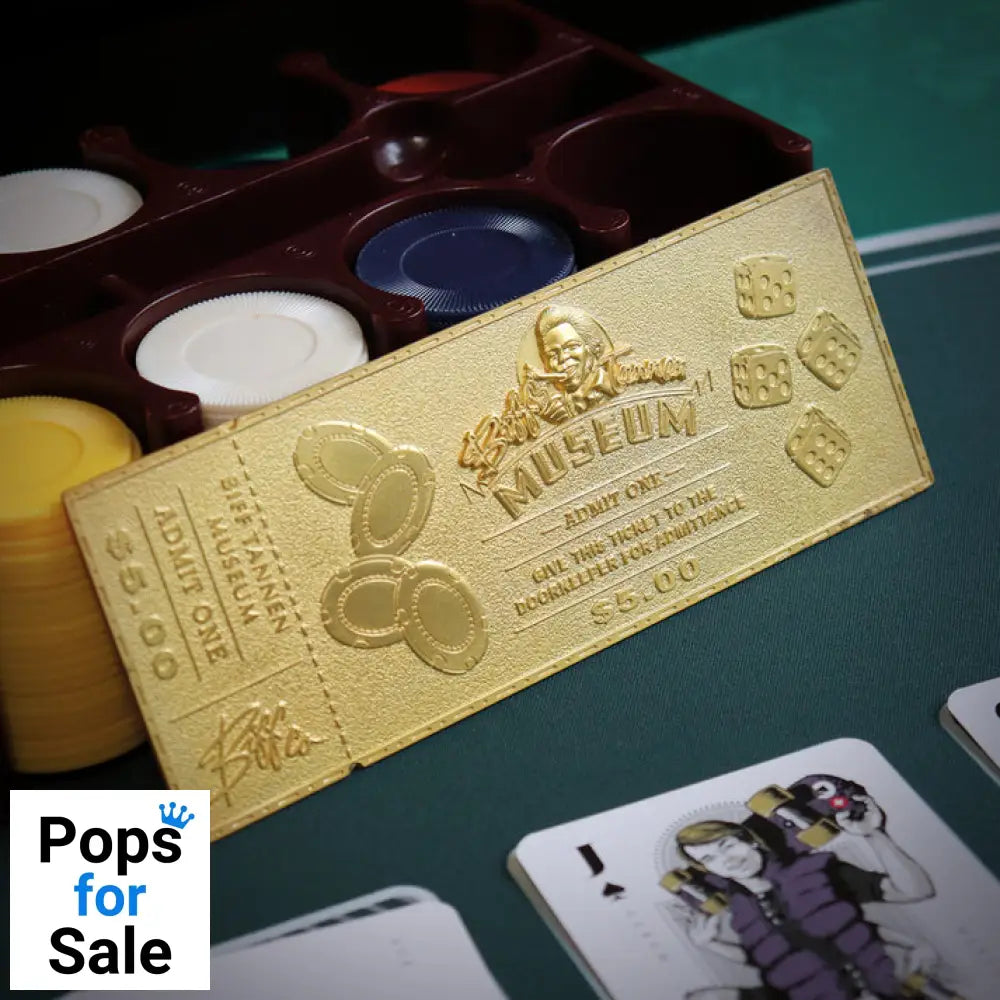 Back to the Future Limited Edition 24k Gold Plated Biff Tannen Museum Entrance Ticket Ticket