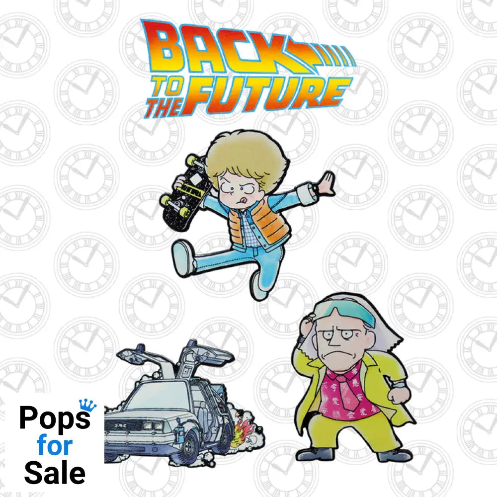Back to the Future Limited Edition Japanese Style Triple Pin Badge Set 3 Pack of Pins