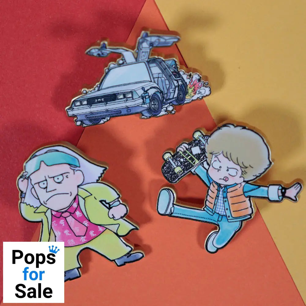 Back to the Future Limited Edition Japanese Style Triple Pin Badge Set 3 Pack of Pins
