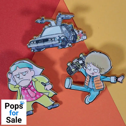 Back to the Future Limited Edition Japanese Style Triple Pin Badge Set 3 Pack of Pins