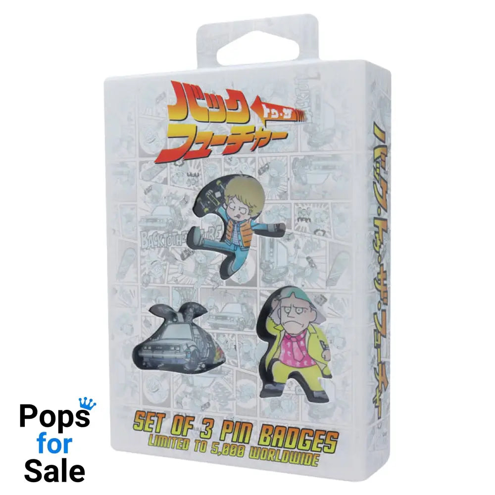 Back to the Future Limited Edition Japanese Style Triple Pin Badge Set 3 Pack of Pins