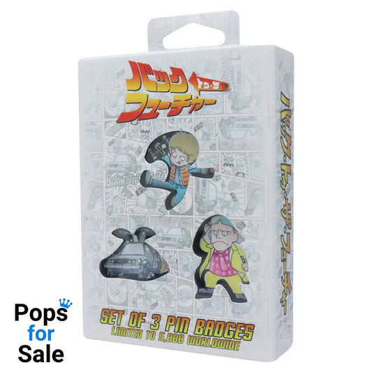 Back to the Future Limited Edition Japanese Style Triple Pin Badge Set 3 Pack of Pins