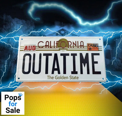 Back To The Future Metal Sign ´Outatime´ DeLorean License Plate