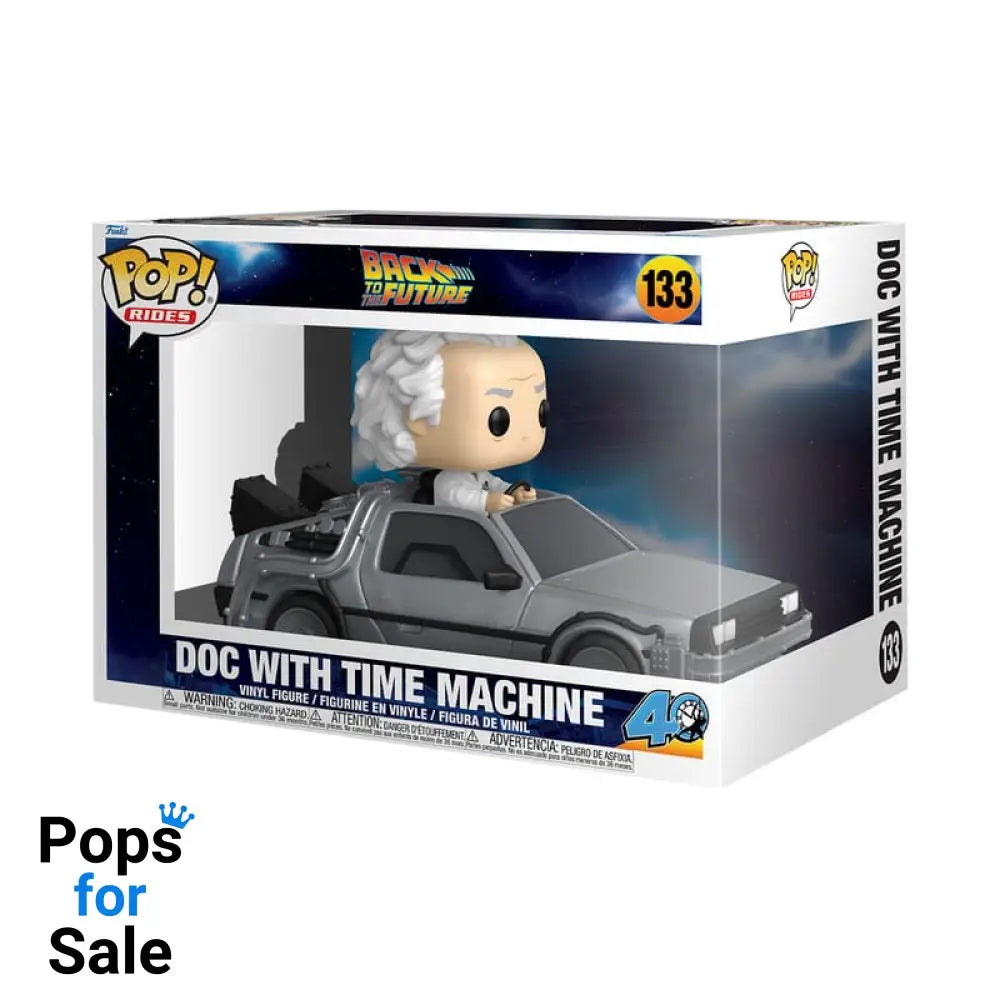 Back to the Future POP! Rides Deluxe Vinyl Doc w/Time Machine 9 cm