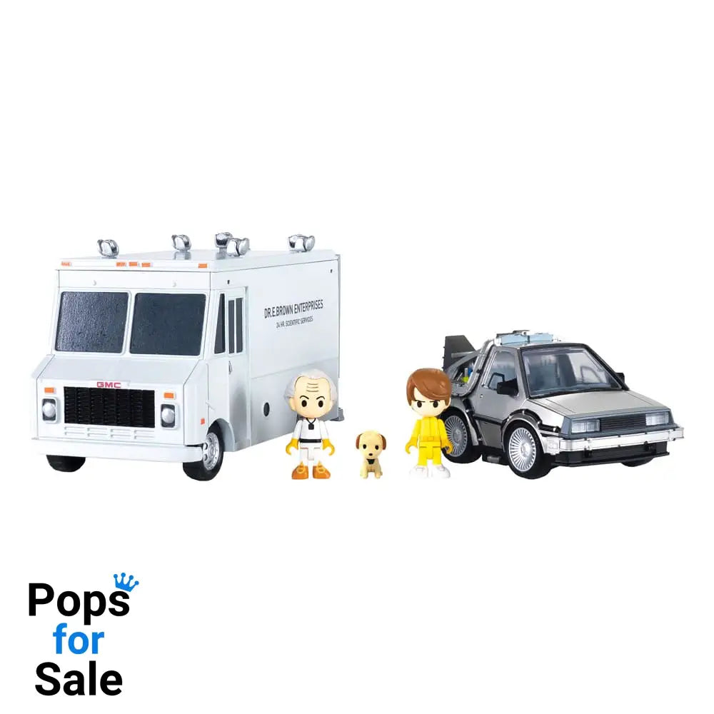 Back to the Future Q-Village Vehicles with mini-figures Time Machine Deluxe Set 9 cm