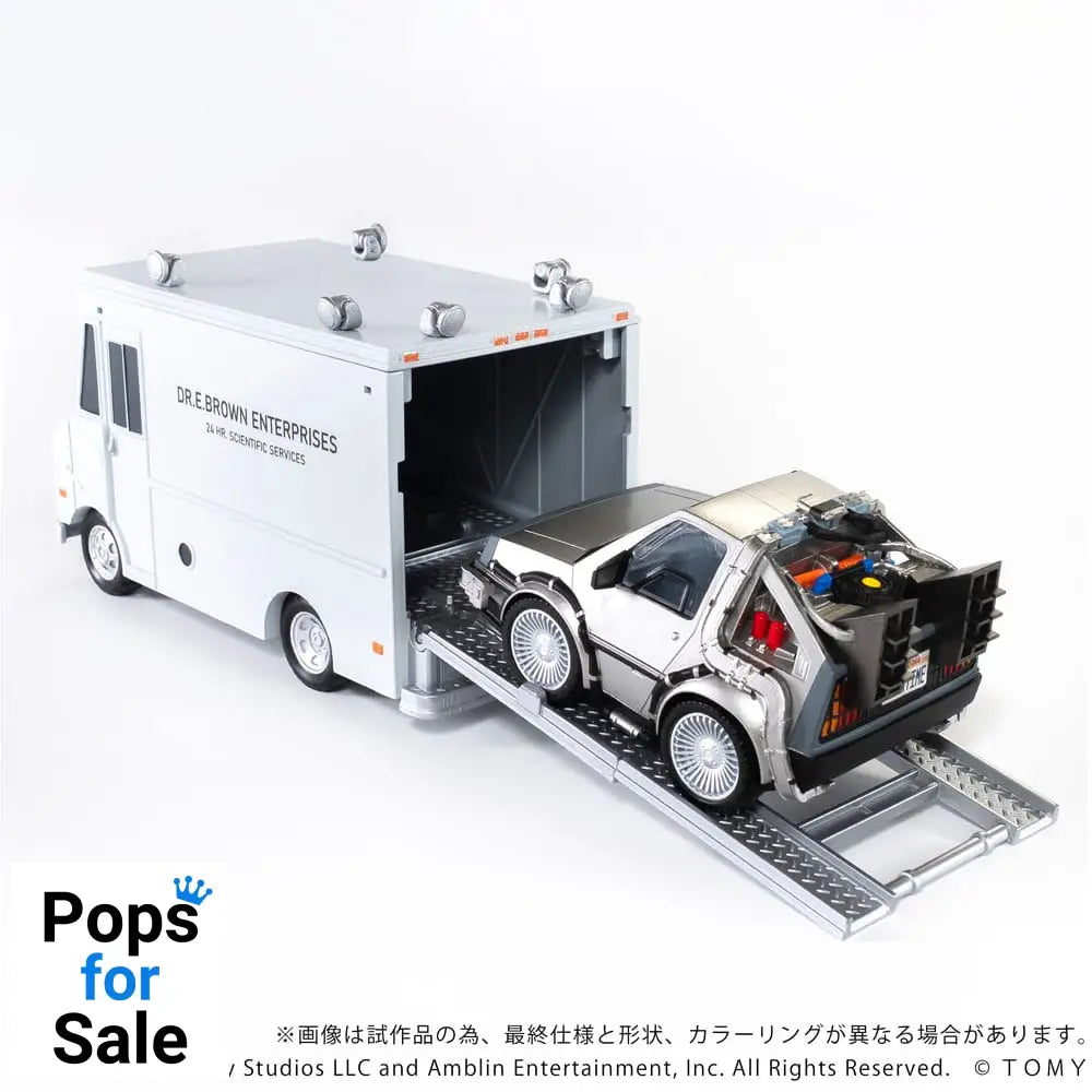 Back to the Future Q-Village Vehicles with mini-figures Time Machine Deluxe Set 9 cm