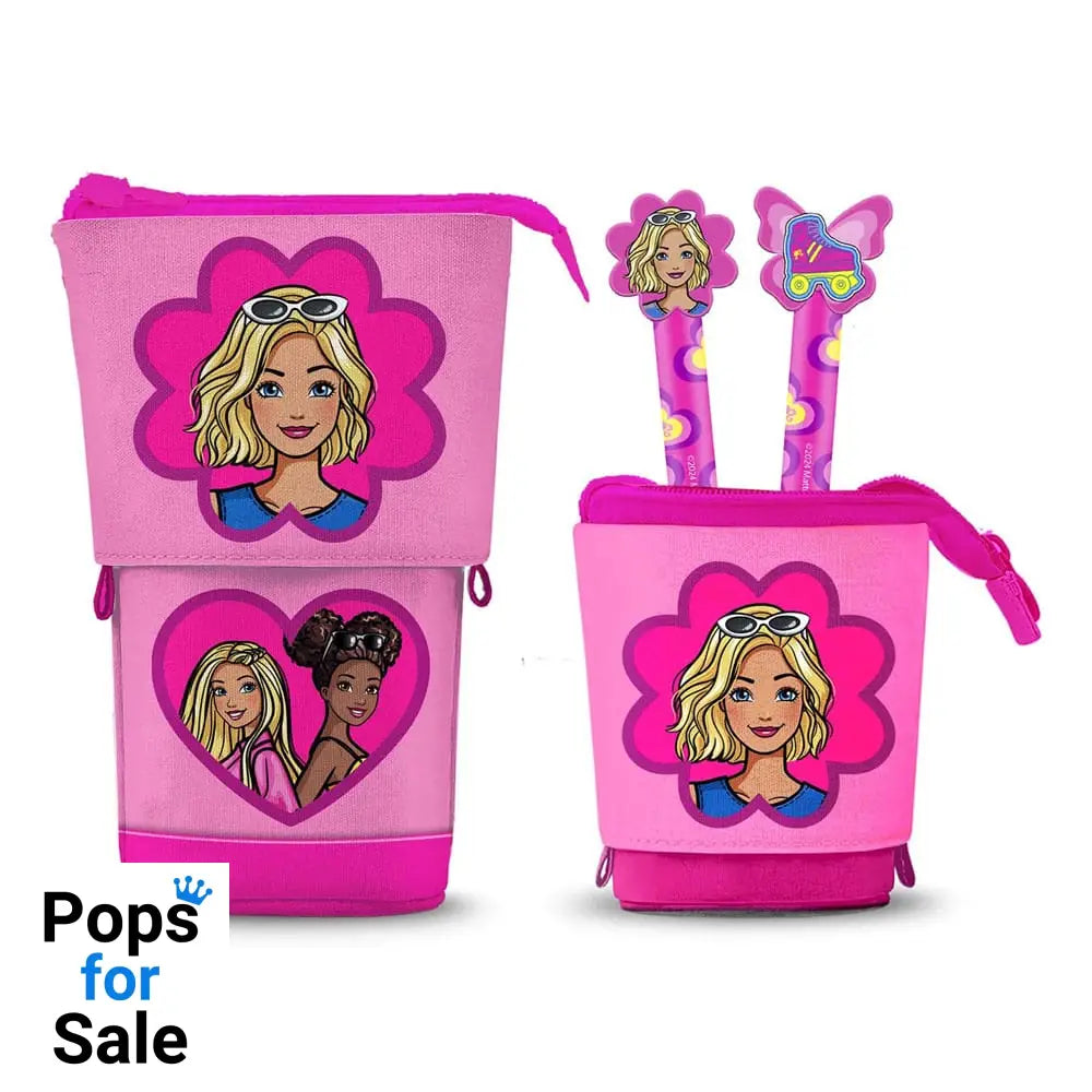 Barbie Pop Up Pencil Case with 2 Erasable Gel Pens