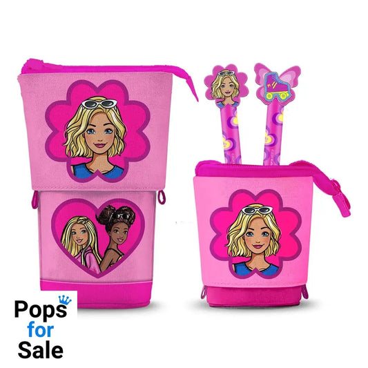 Barbie Pop Up Pencil Case with 2 Erasable Gel Pens