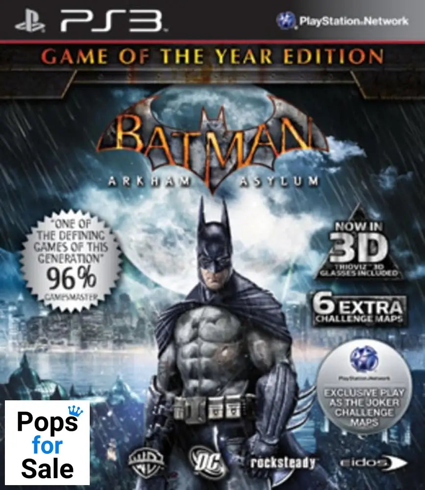 Batman: Arkham Asylum Game of the Year Edition for Sony Playstation 3 (PS3)