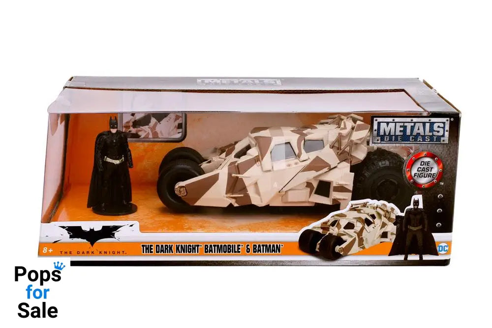 Batman The Dark Knight Diecast Model 1/24 2008 Batmobile Camo with figure