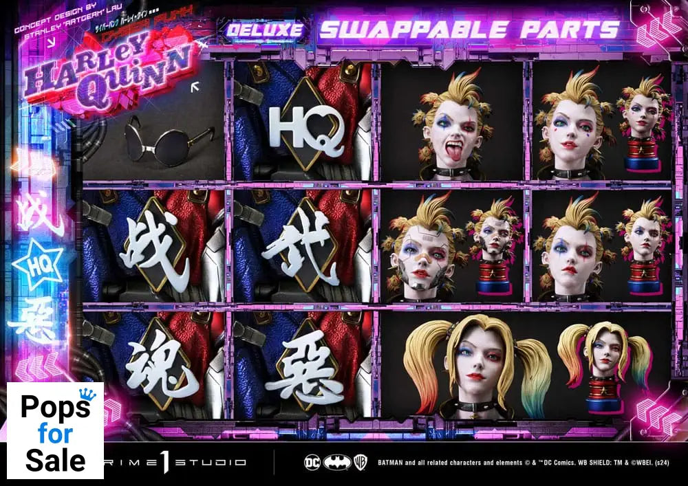 Batman Ultimate Premium Masterline Series Statue Cyberpunk Harley Quinn Deluxe Version 60 cm