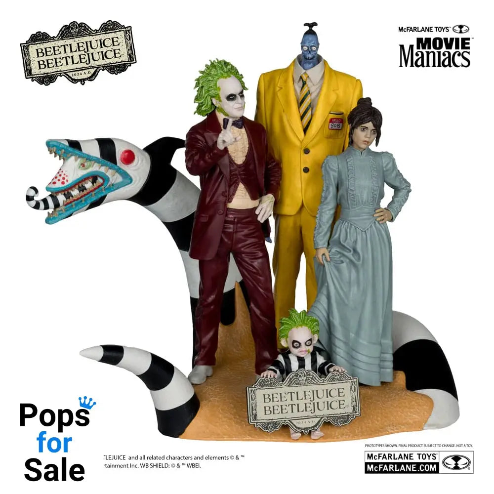 Beetlejuice Beetlejuice Movie Maniacs PVC Statue 4-Pack 15 cm