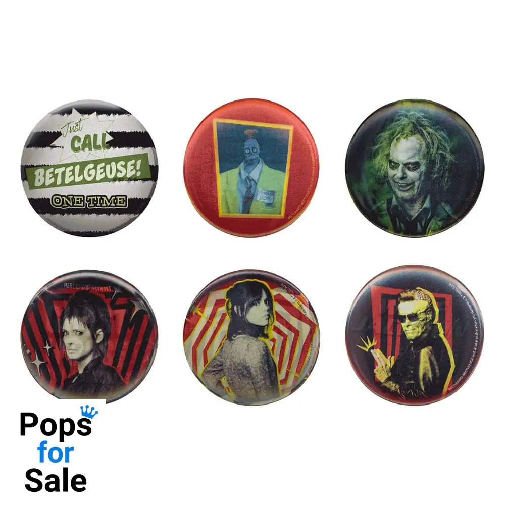 Beetlejuice Pin Badges 6-Pack