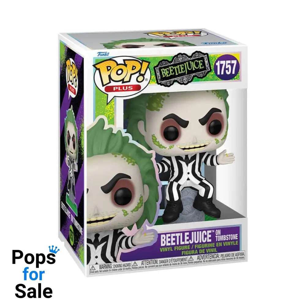 Beetlejuice POP! Plus Movies Vinyl Figure Beetlejuice w/tombstone 9 cm