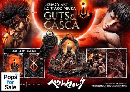 Berserk Ultimate Legacy Art Kentaro Miura Statue 1/4 Guts & Casca 72 cm