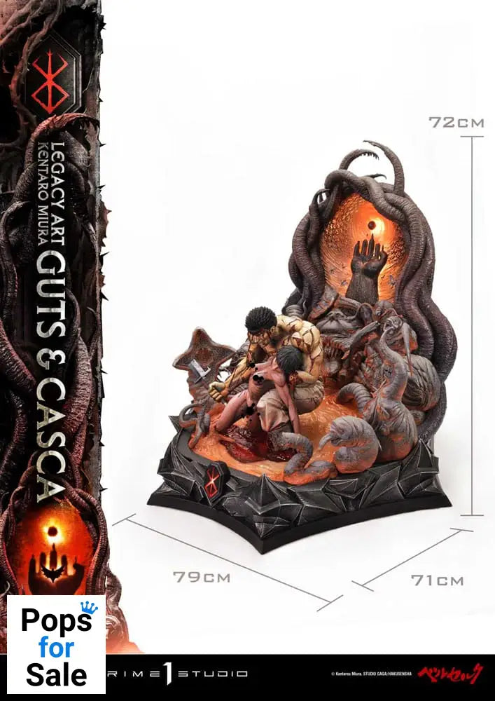Berserk Ultimate Legacy Art Kentaro Miura Statue 1/4 Guts & Casca Bonus Version 72 cm