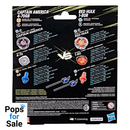 Beyblade X and Marvel Collab Captain America 4-70GB vs. Red Hulk 1-80R