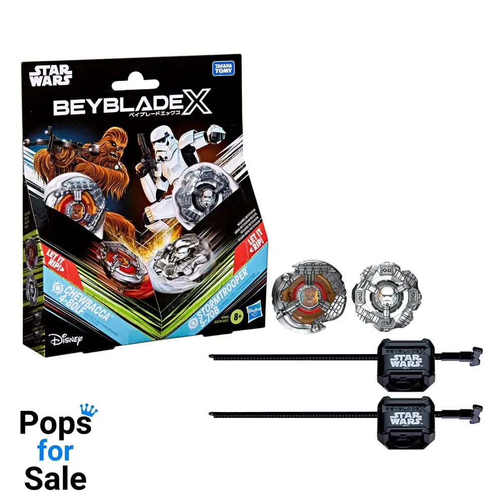 Beyblade X and Star Wars Collab Chewbacca 4-80LF vs. Stormtrooper 5-70B