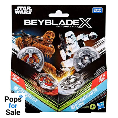 Beyblade X and Star Wars Collab Chewbacca 4-80LF vs. Stormtrooper 5-70B