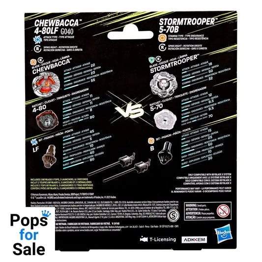 Beyblade X and Star Wars Collab Chewbacca 4-80LF vs. Stormtrooper 5-70B