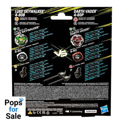 Beyblade X and Star Wars Collab Luke Skywalker 4-80B vs. Darth Vader 4-60B