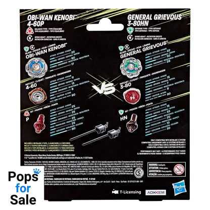Beyblade X and Star Wars Collab Obi-Wan Kenobi 4-60P vs. General Grievous 3-80HN