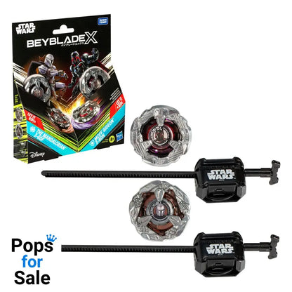 Beyblade X and Star Wars Collab The Mandalorian 3-60F vs. Moff Gideon 3-80N