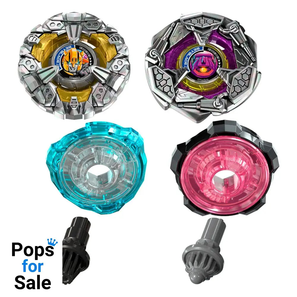 Beyblade X and Transformers Collab Bumblebee 3-60GP vs. Shockwave 5-80O