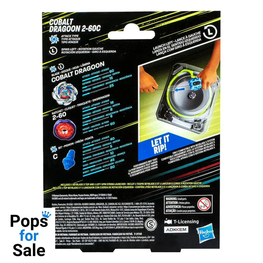 Beyblade X Cobalt Dragoon 2-60C Launcher Set