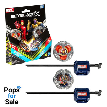 Beyblade X Marvel Collab Iron Man 4-80B vs. Thanos 4-60P