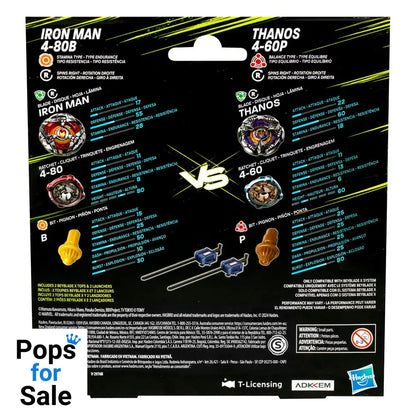 Beyblade X Marvel Collab Iron Man 4-80B vs. Thanos 4-60P