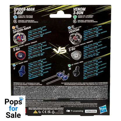 Beyblade X Marvel Collab Spider-Man 3-60F vs. Venom 3-80N